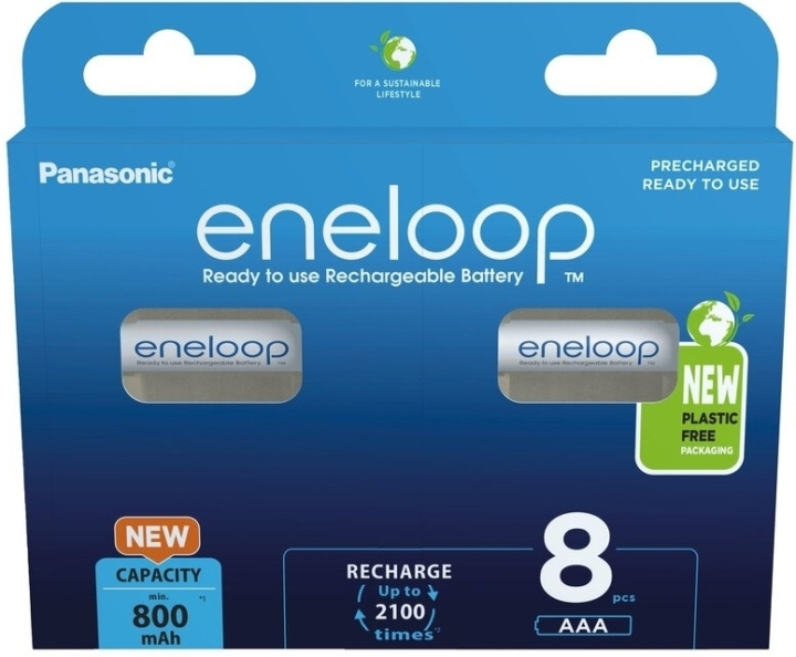Panasonic Eneloop AAA 800 mAh batteri, 8 stk i gruppen Elektronikk / Batterier & Ladere / Batterier / AAA hos TP E-commerce Nordic AB (C58843)