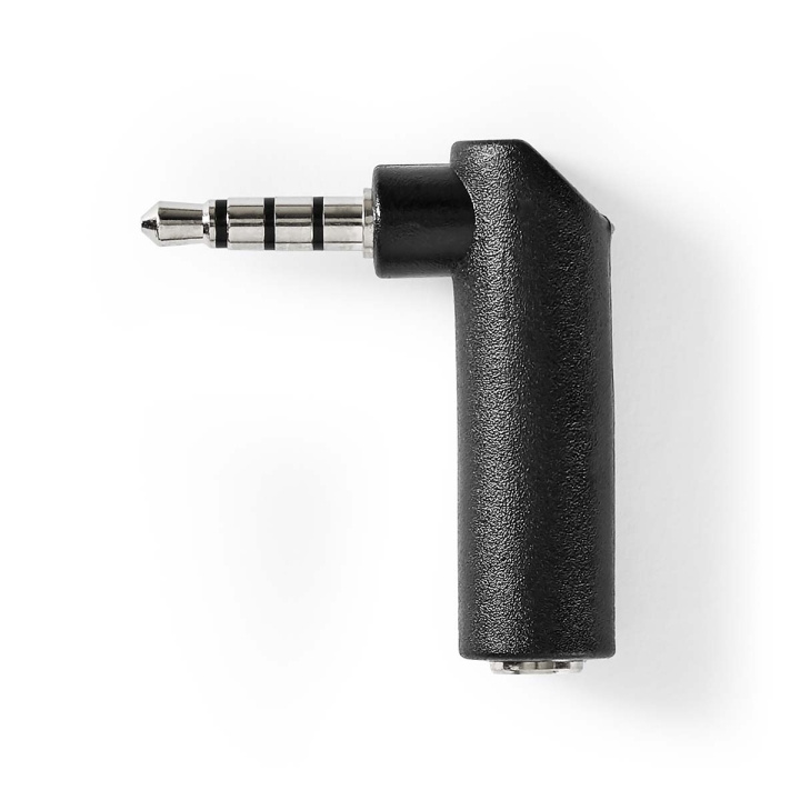 Nedis Stereo Audio Adapter | 3.5 mm Han | 3.5 mm Hun | Nikkel belagt | Vinklet 90° | Metall | Sort | 1 stk. | Boks i gruppen Elektronikk / Kabler og adaptere / Lyd analog / Adaptere hos TP E-commerce Nordic AB (C58975)
