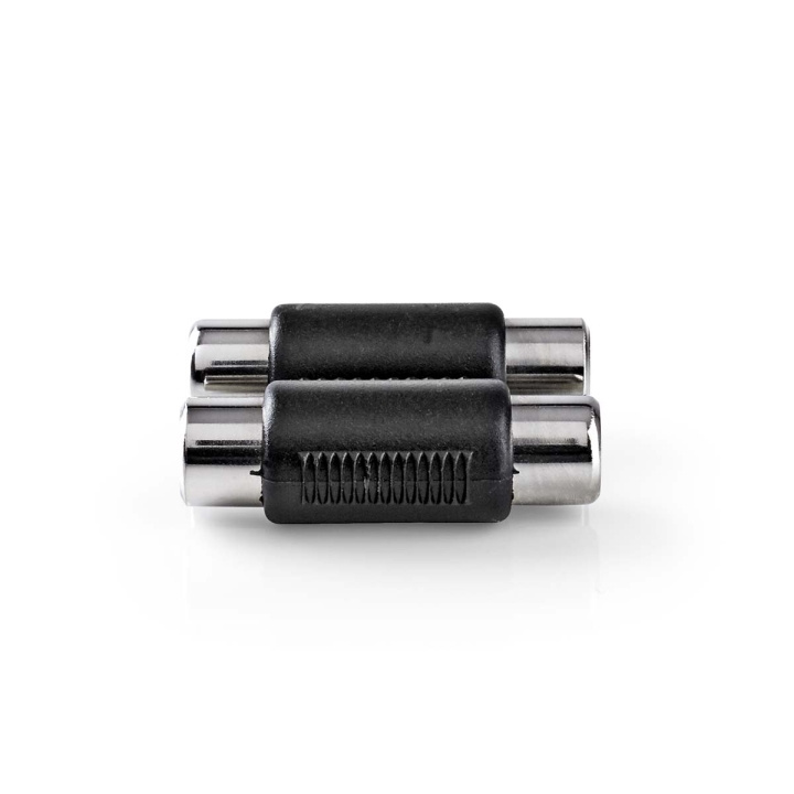 Nedis Stereo Audio Adapter | 2x RCA Hun | 2x RCA Hun | Nikkel belagt | Rett | ABS | Sort | 1 stk. | Boks i gruppen Elektronikk / Kabler og adaptere / Lyd analog / Adaptere hos TP E-commerce Nordic AB (C58976)