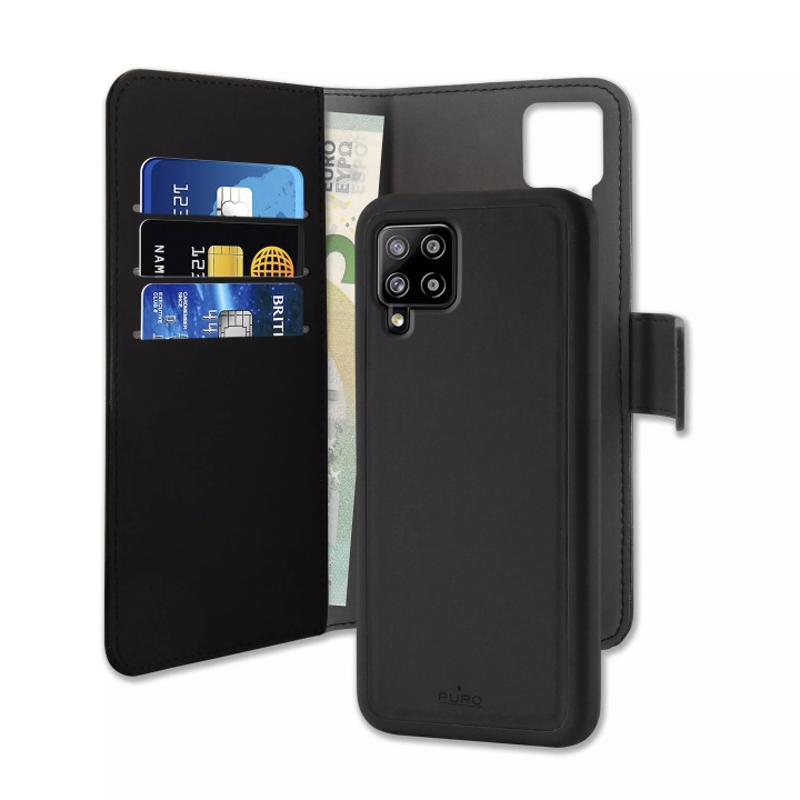 Puro Samsung Galaxy A42 5G EcoLeather Wallet Detach svart i gruppen SMARTTELEFON & NETTBRETT / Mobilbeskyttelse / Samsung hos TP E-commerce Nordic AB (C59233)