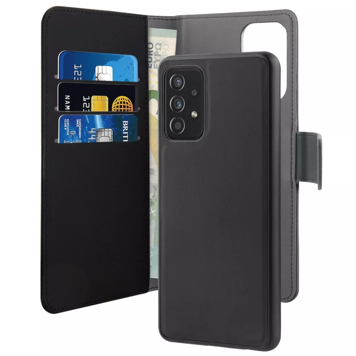 Puro Samsung Galaxy A72 5G Wallet Detachable, black i gruppen SMARTTELEFON & NETTBRETT / Mobilbeskyttelse / Samsung hos TP E-commerce Nordic AB (C59242)
