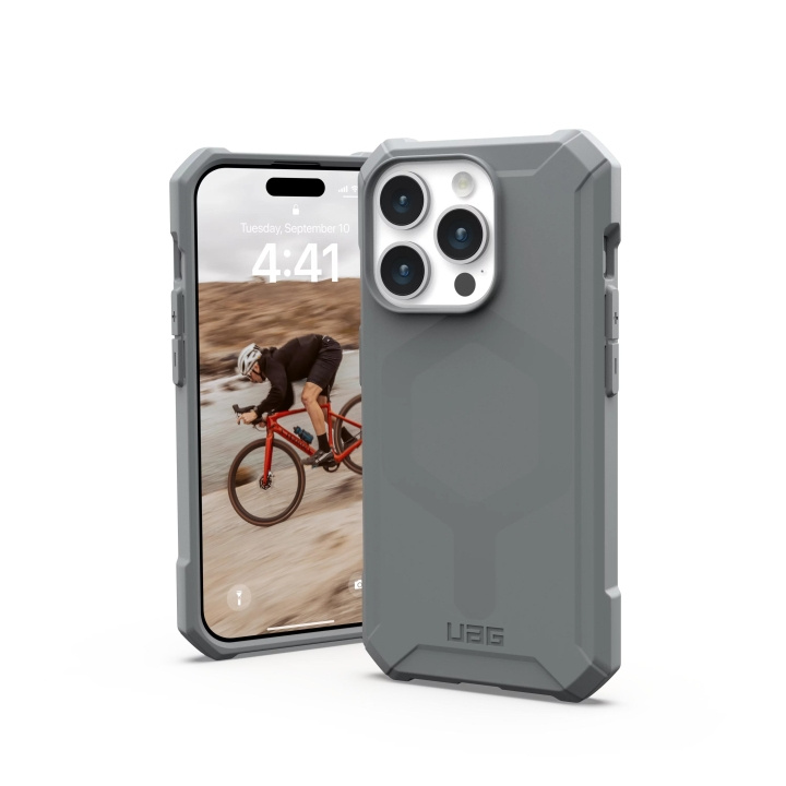 Urban Armor Gear iPhone 15 Pro Essential Armor Magsafe - Sølv i gruppen SMARTTELEFON & NETTBRETT / Mobilbeskyttelse / Apple / iPhone 15 hos TP E-commerce Nordic AB (C59783)