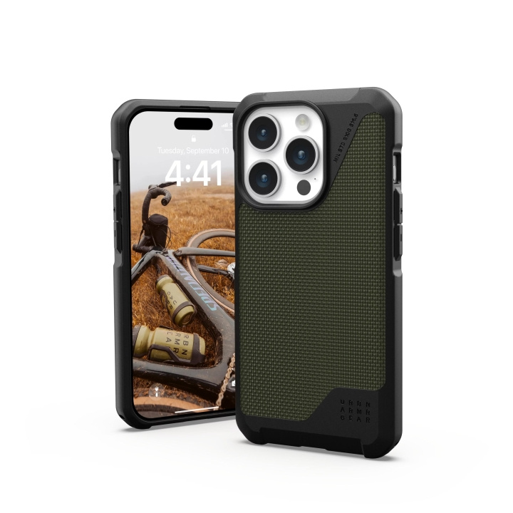 Urban Armor Gear iPhone 15 Pro Metropolis LT Magsafe - Kevlar Olive i gruppen SMARTTELEFON & NETTBRETT / Mobilbeskyttelse / Apple / iPhone 15 hos TP E-commerce Nordic AB (C59789)