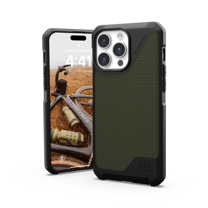 Urban Armor Gear iPhone 15 Pro Max Metropolis LT Magsafe - Kevlar oliven i gruppen SMARTTELEFON & NETTBRETT / Mobilbeskyttelse / Apple / iPhone 15 hos TP E-commerce Nordic AB (C59790)