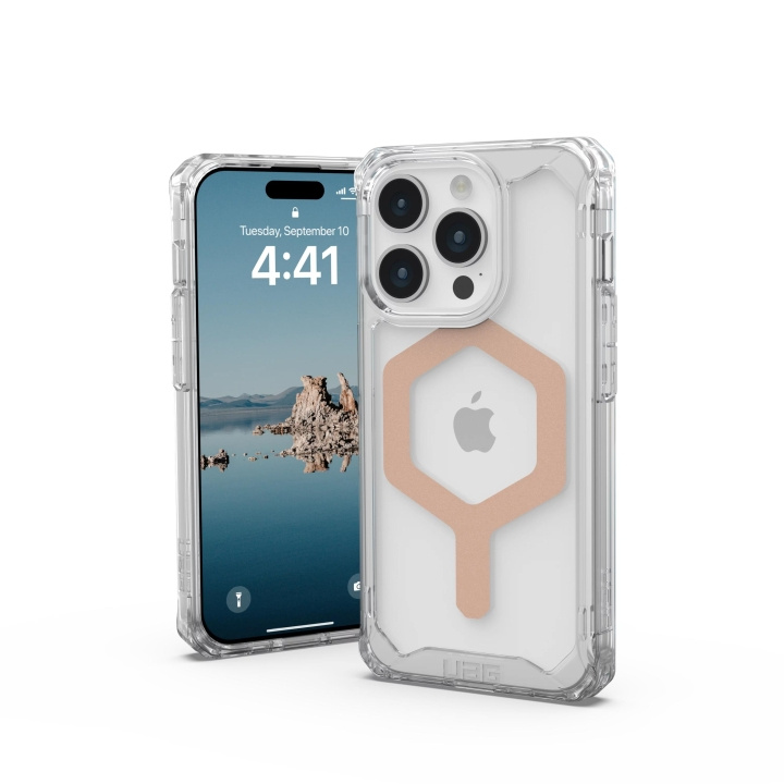 Urban Armor Gear iPhone 15 Pro Plyo Magsafe - Ice/Rose Gold i gruppen SMARTTELEFON & NETTBRETT / Mobilbeskyttelse / Apple / iPhone 15 hos TP E-commerce Nordic AB (C59801)