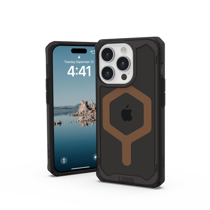 Urban Armor Gear iPhone 15 Pro Plyo Magsafe - Black/Bronze i gruppen SMARTTELEFON & NETTBRETT / Mobilbeskyttelse / Apple / iPhone 15 hos TP E-commerce Nordic AB (C59803)