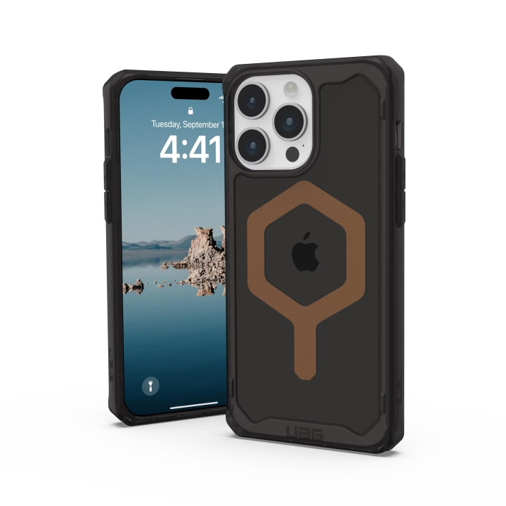 Urban Armor Gear iPhone 15 Pro Max Plyo Magsafe - svart/bronse i gruppen SMARTTELEFON & NETTBRETT / Mobilbeskyttelse / Apple / iPhone 15 hos TP E-commerce Nordic AB (C59804)