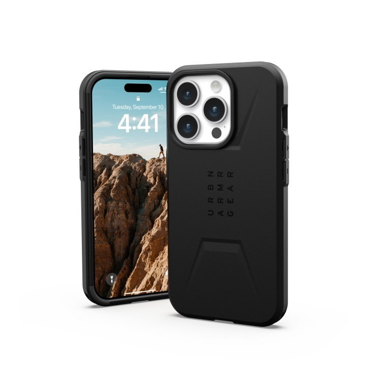 Urban Armor Gear iPhone 15 Pro Civilian Magsafe - Svart i gruppen SMARTTELEFON & NETTBRETT / Mobilbeskyttelse / Apple / iPhone 15 hos TP E-commerce Nordic AB (C59807)