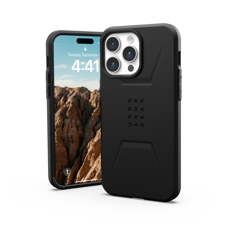 Urban Armor Gear iPhone 15 Pro Max Civilian Magsafe - Svart i gruppen SMARTTELEFON & NETTBRETT / Mobilbeskyttelse / Apple / iPhone 15 hos TP E-commerce Nordic AB (C59808)