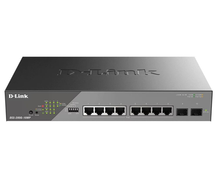 D-Link 10-Port Gigabit Ethernet PoE+ Surveillance Switch i gruppen Datautstyr / Nettverk / Switcher / 10/100Mbps hos TP E-commerce Nordic AB (C59847)