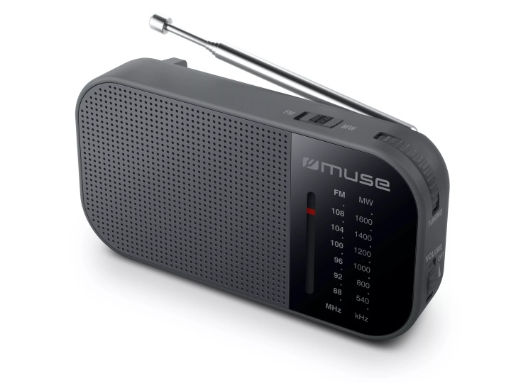 MUSE M-025 R Radio Portable FM/AM Black i gruppen Elektronikk / Lyd & Bilde / Hjemmekino, HiFi og bærbar / Radio & Vekkerklokker / Radio hos TP E-commerce Nordic AB (C59954)