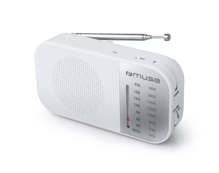 MUSE M-025 RW Radio Portable FM/AM White i gruppen Elektronikk / Lyd & Bilde / Hjemmekino, HiFi og bærbar / Radio & Vekkerklokker / Radio hos TP E-commerce Nordic AB (C59955)