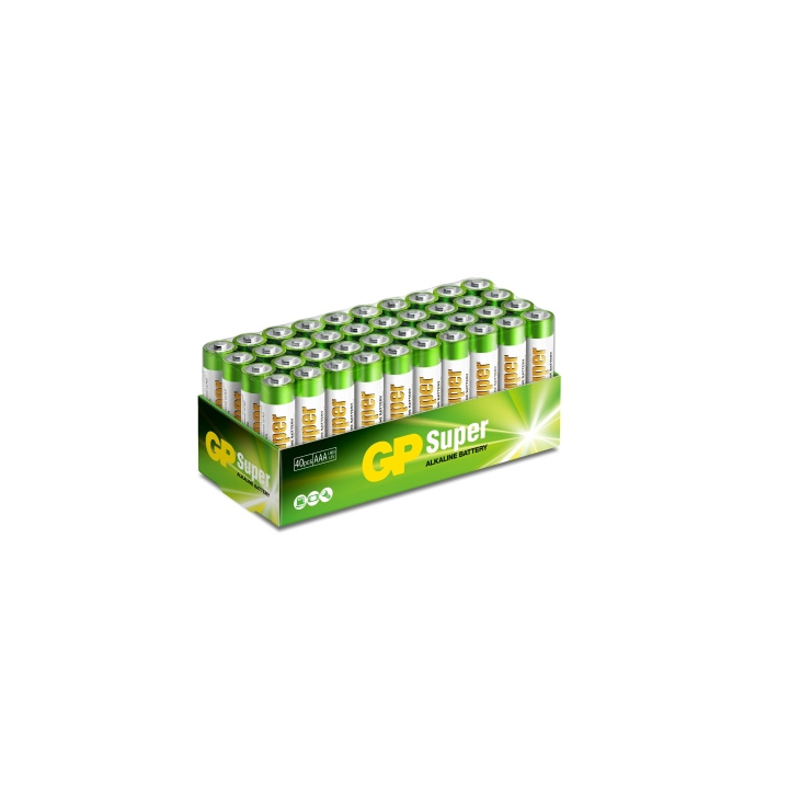 GP Super Alkaline AAA 40-pakning (S) i gruppen Elektronikk / Batterier & Ladere / Batterier / AAA hos TP E-commerce Nordic AB (C59986)