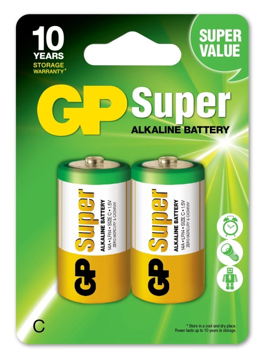 GP Super Alkaline C 2 Pack (B) i gruppen Elektronikk / Batterier & Ladere / Batterier / Andre hos TP E-commerce Nordic AB (C59988)