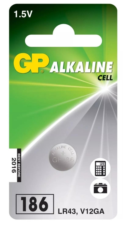 GP LR43 Alkaline Coin, 1 pakke (B) i gruppen Elektronikk / Batterier & Ladere / Batterier / knappcelle hos TP E-commerce Nordic AB (C59993)
