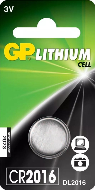 GP CR2016 litiummynt, 1 pakke (B) i gruppen Elektronikk / Batterier & Ladere / Batterier / knappcelle hos TP E-commerce Nordic AB (C59997)