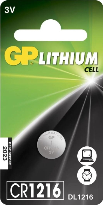 GP CR1216 Litium-mynt, 1 pakke (B) i gruppen Elektronikk / Batterier & Ladere / Batterier / knappcelle hos TP E-commerce Nordic AB (C59998)