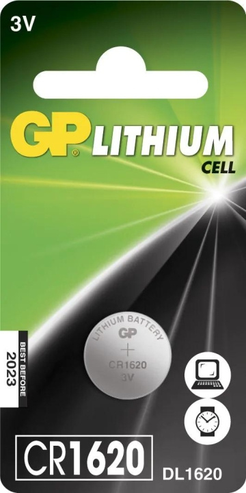 GP CR1620 litium-mynt 1 pakke (B) i gruppen Elektronikk / Batterier & Ladere / Batterier / knappcelle hos TP E-commerce Nordic AB (C60001)
