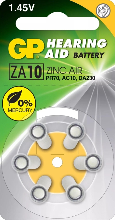 GP Hearing Aid ZA10 6 Pack (B) i gruppen Elektronikk / Batterier & Ladere / Batterier / Høreapparatbatterier hos TP E-commerce Nordic AB (C60005)