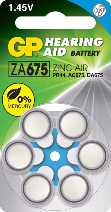 GP Hearing Aid ZA675 6 Pack (B) i gruppen Elektronikk / Batterier & Ladere / Batterier / Høreapparatbatterier hos TP E-commerce Nordic AB (C60006)