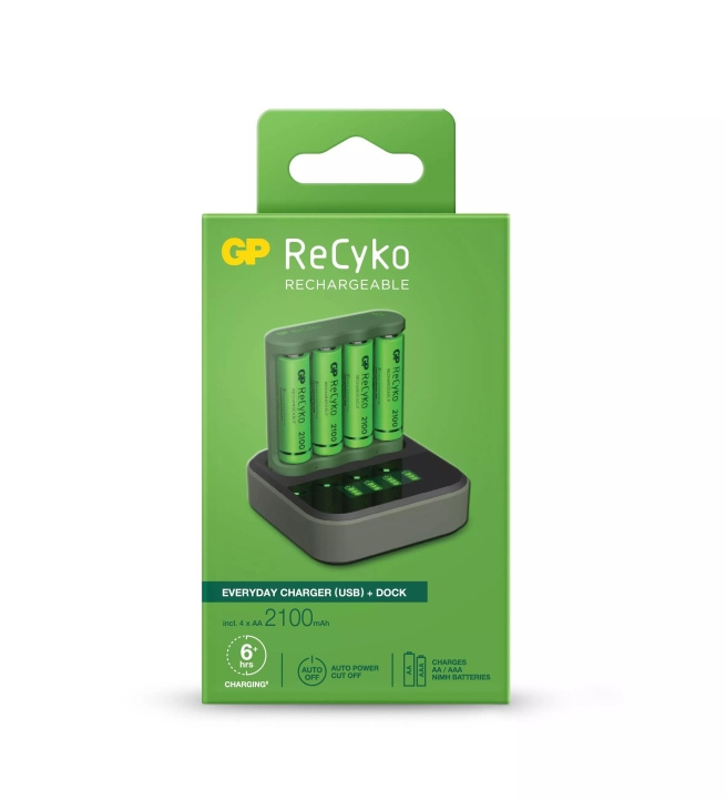 GP EverydayCharger m/ladestasjon + 4xAA (PB) i gruppen Elektronikk / Batterier & Ladere / Oppladbare batterier / AA hos TP E-commerce Nordic AB (C60018)