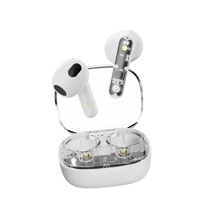 Streetz T150 TWS earphones, Transparent White i gruppen Elektronikk / Lyd & Bilde / Hodetelefoner & Tilbehør / Hodetelefoner hos TP E-commerce Nordic AB (C60043)