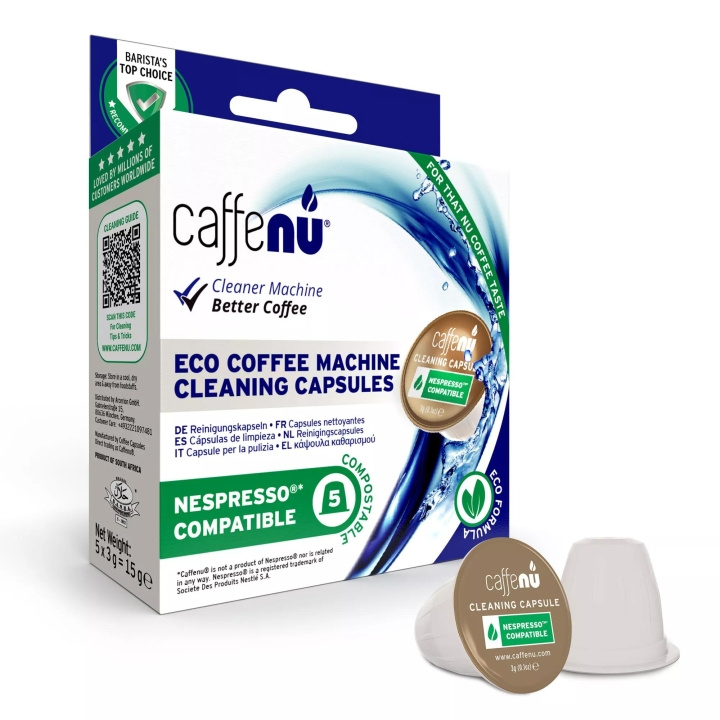 caffenu Eco Formula Cleaning Capsules Nespresso comp. 5pk i gruppen HJEM, HUS OG HAGE / Husholdningsapparater / Kaffe og espresso / Kapsler, filter og tilbehør hos TP E-commerce Nordic AB (C60048)