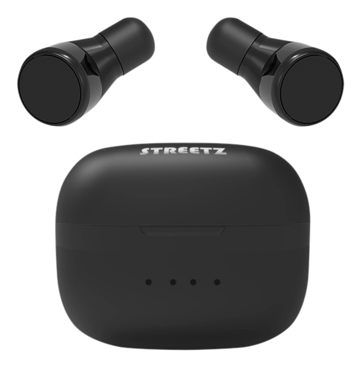 Streetz T200 True Wireless in-ear, doble ørepropper, ladeetui, svart i gruppen Elektronikk / Lyd & Bilde / Hodetelefoner & Tilbehør / Hodetelefoner hos TP E-commerce Nordic AB (C60062)