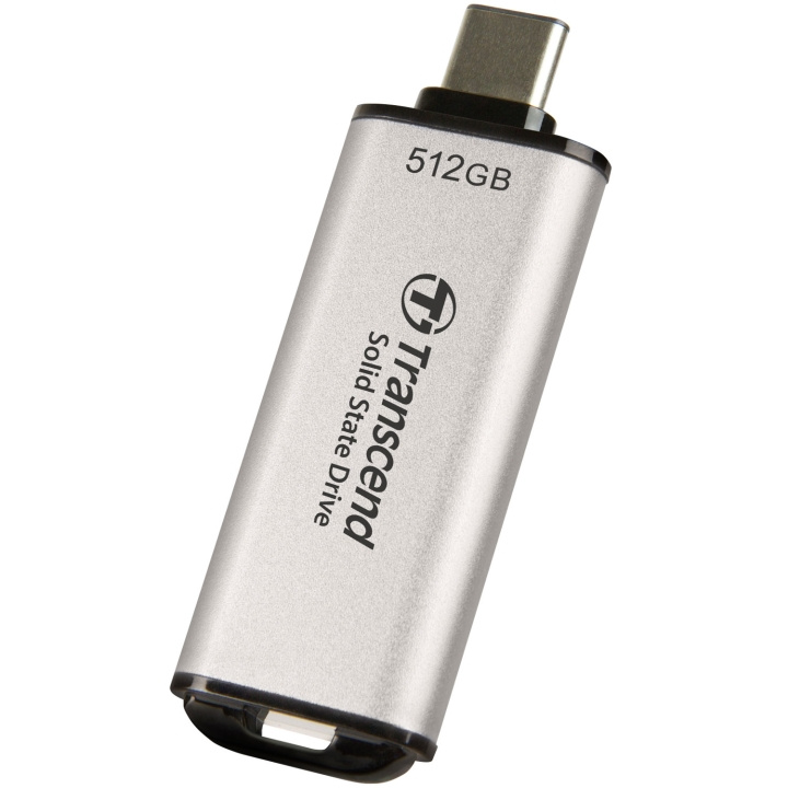 Transcend Portabel Mini SSD ESD300C USB-C 500Gb 10Gbps (R1050/W950 Mb/s) Silver i gruppen Datautstyr / Datamaskin Tilbehør / Eksterne Harddisker hos TP E-commerce Nordic AB (C60280)