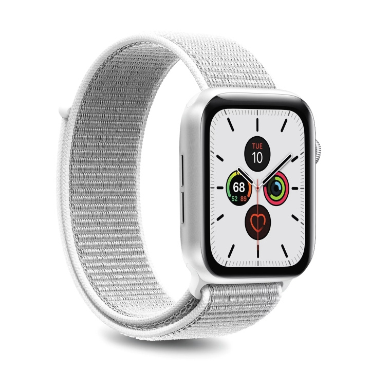 Puro Apple Watch-armbånd, 42-44 mm, S/M & M/L, Nylon, Vit i gruppen SMARTTELEFON & NETTBRETT / Trening, hjem og fritid / Apple Watch og tilbehør / Tilbehør hos TP E-commerce Nordic AB (C60595)