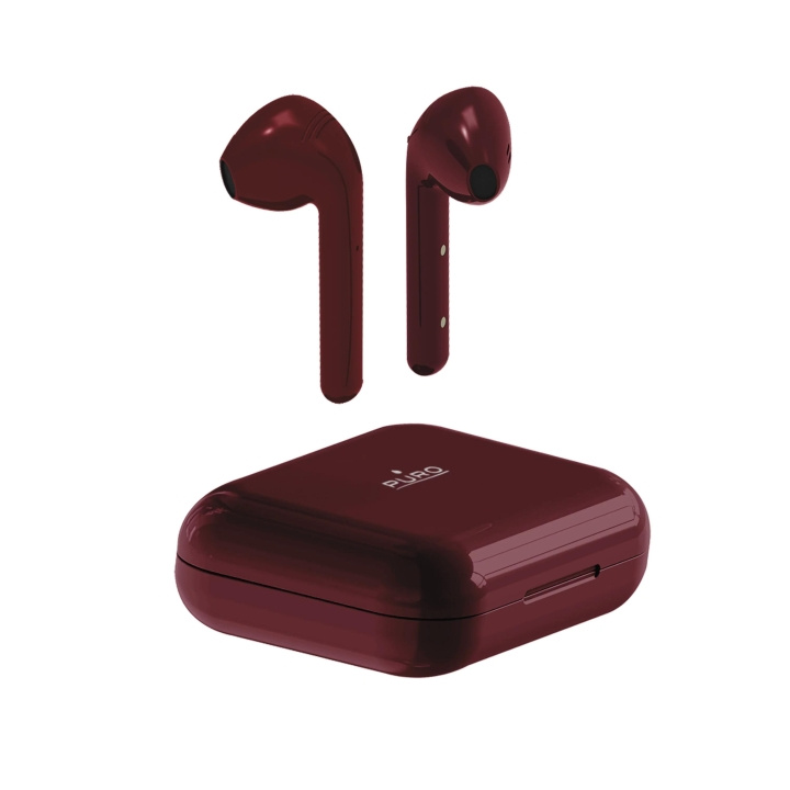 Puro Bluetooth Slim Pod hörlurar med laddstation, Röd i gruppen Elektronikk / Lyd & Bilde / Hodetelefoner & Tilbehør / Hodetelefoner hos TP E-commerce Nordic AB (C60596)