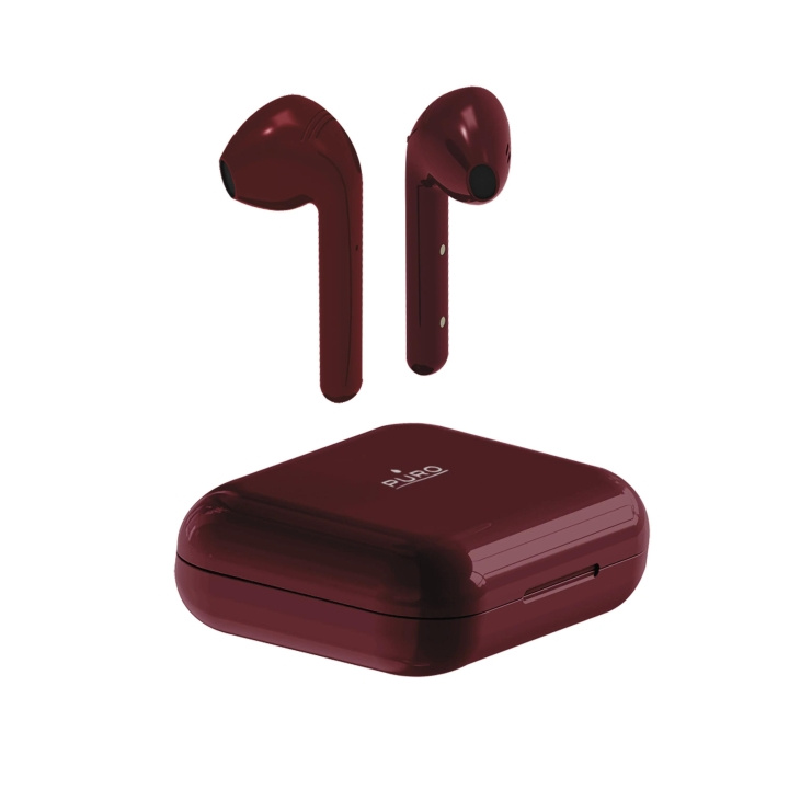Puro Bluetooth Slim Pod-øretelefoner med ladestasjon, rød i gruppen Elektronikk / Lyd & Bilde / Hodetelefoner & Tilbehør / Hodetelefoner hos TP E-commerce Nordic AB (C60596)