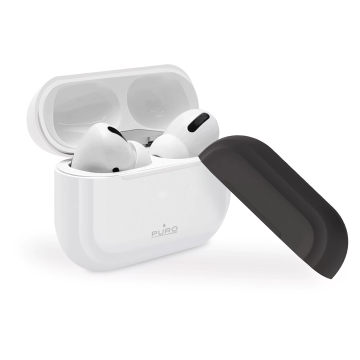 Puro Silikonetui for AirPods Pro, Vit i gruppen Elektronikk / Lyd & Bilde / Hodetelefoner & Tilbehør / Tilbehør hos TP E-commerce Nordic AB (C60598)