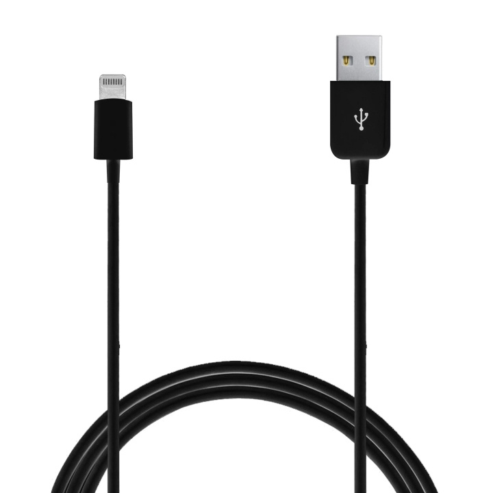Puro USB-A - Lightning MFI kabel, 1m, svart i gruppen SMARTTELEFON & NETTBRETT / Ladere og Kabler / Kabler / Kabler Lightning hos TP E-commerce Nordic AB (C60621)