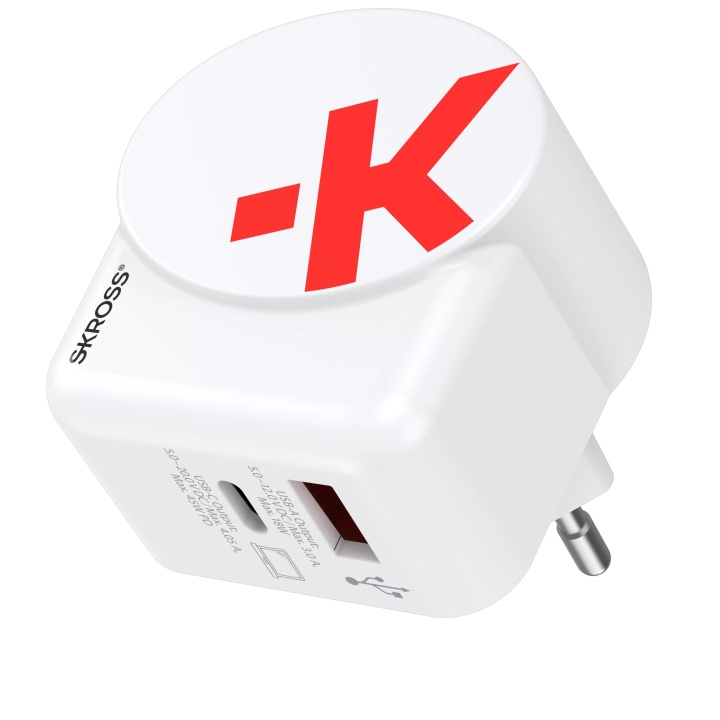 SKROSS EU USB Charger AC45PD - C to C cable included i gruppen HJEM, HUS OG HAGE / El og belysning / Reiseadaptere hos TP E-commerce Nordic AB (C60625)