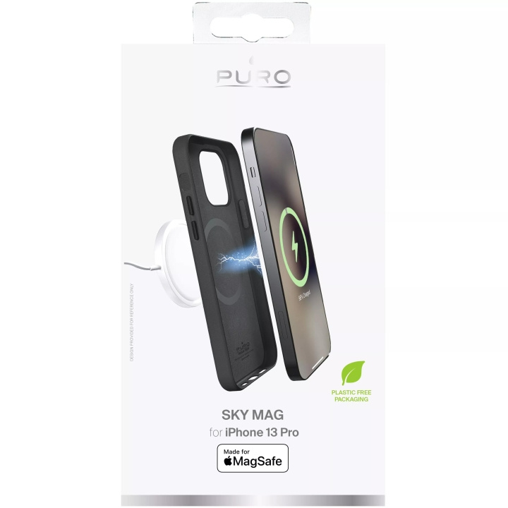 Puro iPhone 13 Pro SKYMAG-deksel i skinnutseende, svart i gruppen SMARTTELEFON & NETTBRETT / Mobilbeskyttelse / Apple / iPhone 13 Pro / Deksel hos TP E-commerce Nordic AB (C60734)