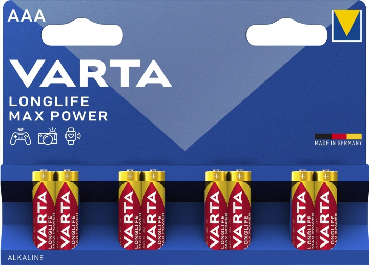 Varta Longlife Max Power AAA 8 Pack (B) i gruppen Elektronikk / Batterier & Ladere / Batterier / AAA hos TP E-commerce Nordic AB (C60774)