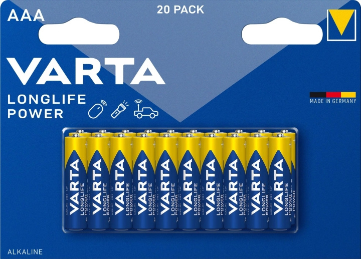 Varta Longlife Power AAA 20 Pack i gruppen Elektronikk / Batterier & Ladere / Batterier / AAA hos TP E-commerce Nordic AB (C60775)