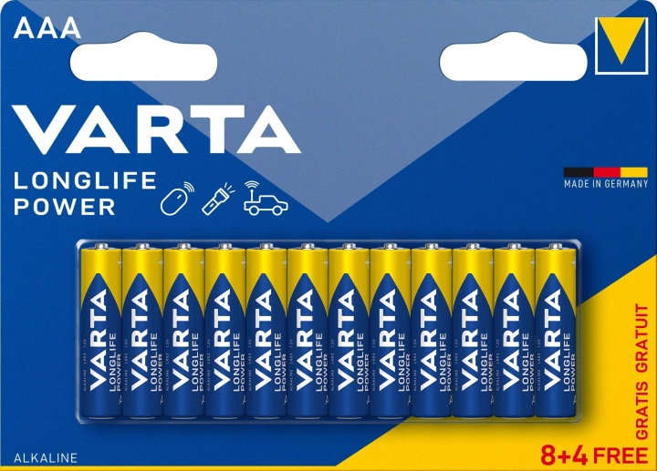 Varta Longlife Power AAA 12 Pack (8+4) (B) i gruppen Elektronikk / Batterier & Ladere / Batterier / AAA hos TP E-commerce Nordic AB (C60777)