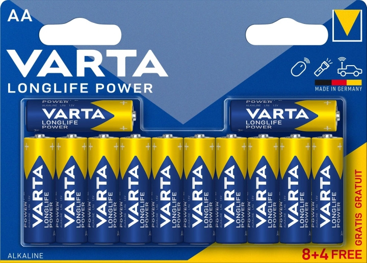 Varta Longlife Power AA 12 Pack (8+4) (B) i gruppen Elektronikk / Batterier & Ladere / Batterier / AA hos TP E-commerce Nordic AB (C60780)