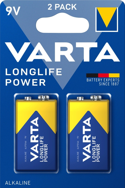 Varta Longlife Power 9V 2-pakning (B) i gruppen Elektronikk / Batterier & Ladere / Batterier / 9V hos TP E-commerce Nordic AB (C60783)
