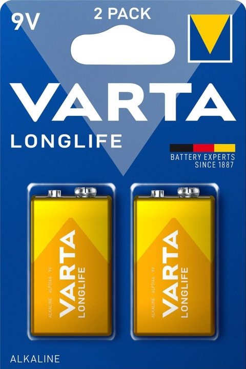 Varta Longlife 9V 2-pk (B) i gruppen Elektronikk / Batterier & Ladere / Batterier / 9V hos TP E-commerce Nordic AB (C60788)