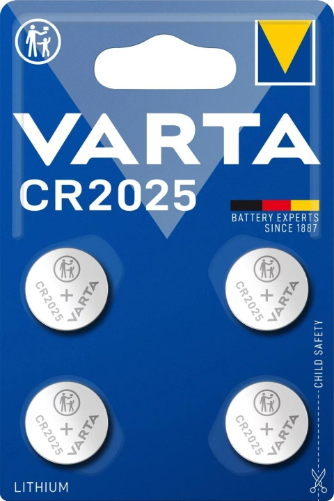 Varta CR2025 litium-mynt 4-pakning i gruppen Elektronikk / Batterier & Ladere / Batterier / knappcelle hos TP E-commerce Nordic AB (C60800)