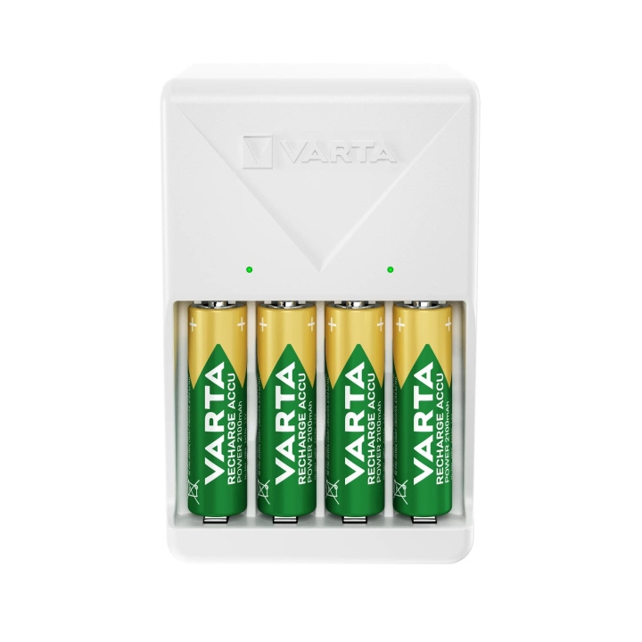 Varta Plug Charger, includes 4x AA 2100 mAh i gruppen Elektronikk / Batterier & Ladere / Batterilader hos TP E-commerce Nordic AB (C60816)