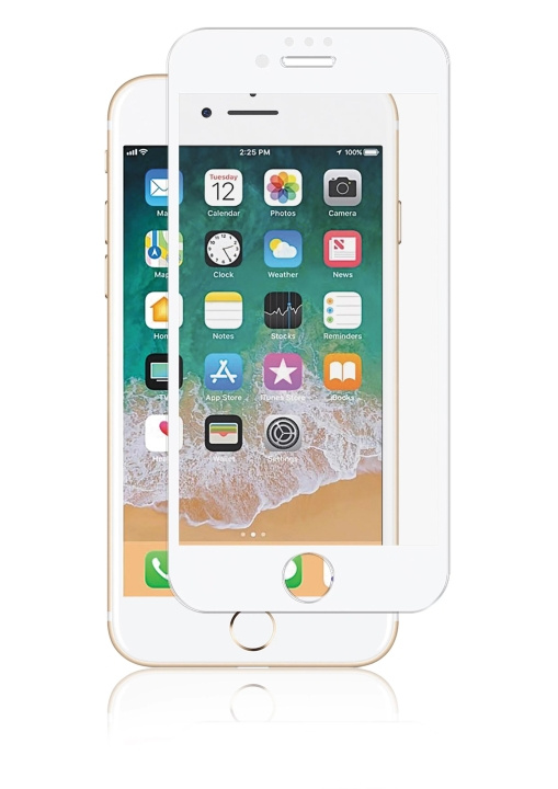 Panzer iPhone 8/7, buet silikatglass, hvit i gruppen SMARTTELEFON & NETTBRETT / Mobilbeskyttelse / Apple / iPhone 8 hos TP E-commerce Nordic AB (C60849)