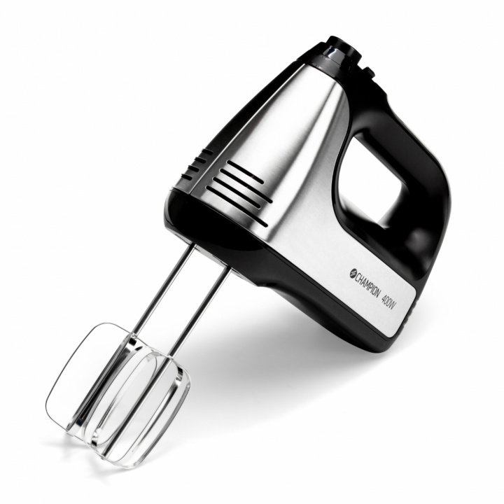 Champion Elektrisk visp 400W 5-trinns + Turbo EV400 Svart/Rustbestandig i gruppen HJEM, HUS OG HAGE / Husholdningsapparater / Matprosessorer og kjøkkenassistenter / Håndmiksere hos TP E-commerce Nordic AB (C60855)