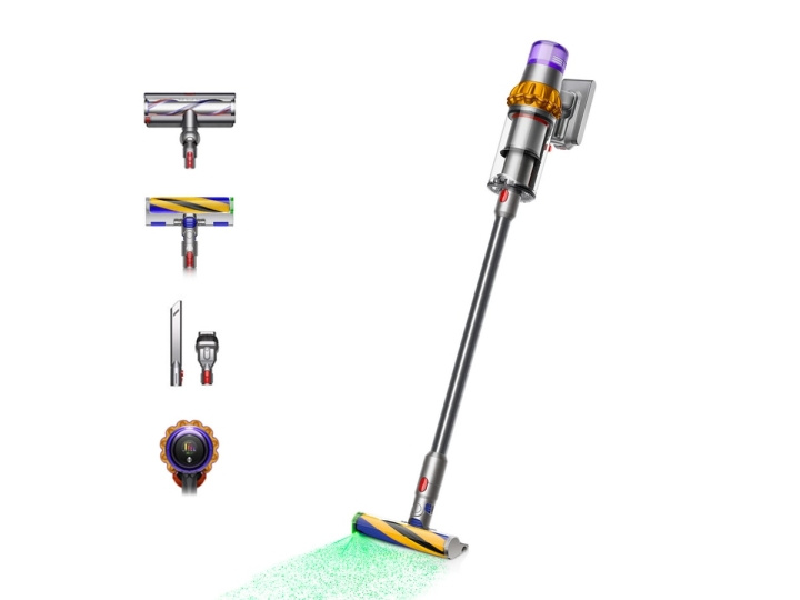 Dyson V15 Detect Absolute Yellow/Nickel (2023) dammsugare/handhållen i gruppen HJEM, HUS OG HAGE / Rengjøringsprodukter / Støvsugere og tilbehør / Håndstøvsugere hos TP E-commerce Nordic AB (C60901)