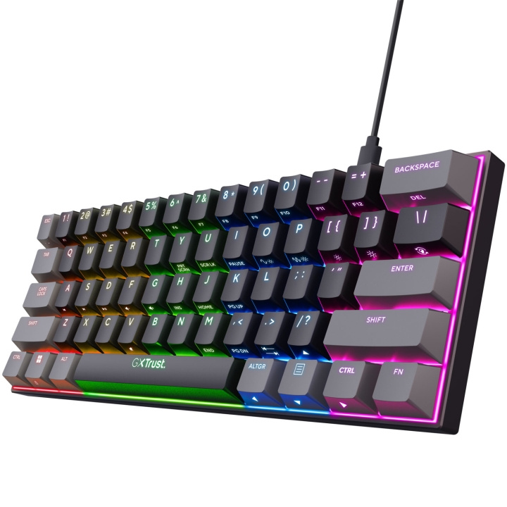 Trust GXT 867 Acira 60% Mini Gamingtangentbord Nordisk layout i gruppen Datautstyr / GAMING / Tastatur hos TP E-commerce Nordic AB (C60972)