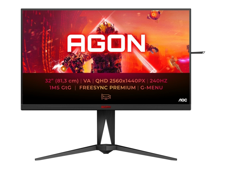 AOC AGON AG325QZN 31.5 2560 x 1440 (2K) HDMI DisplayPort 240Hz Pivot-skärm i gruppen Datautstyr / Dataskjerm / Dataskjermer hos TP E-commerce Nordic AB (C61357)