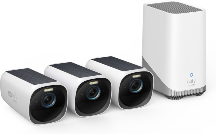 Anker eufyCam 3 overvåkingssystem med tre kameraer, 4K-oppløsning i gruppen HJEM, HUS OG HAGE / Alarm, Sikkerhet og overvåking / Overvåkingskameraer / Digitalt (nettverk) / Utendørs kameraer hos TP E-commerce Nordic AB (C61620)